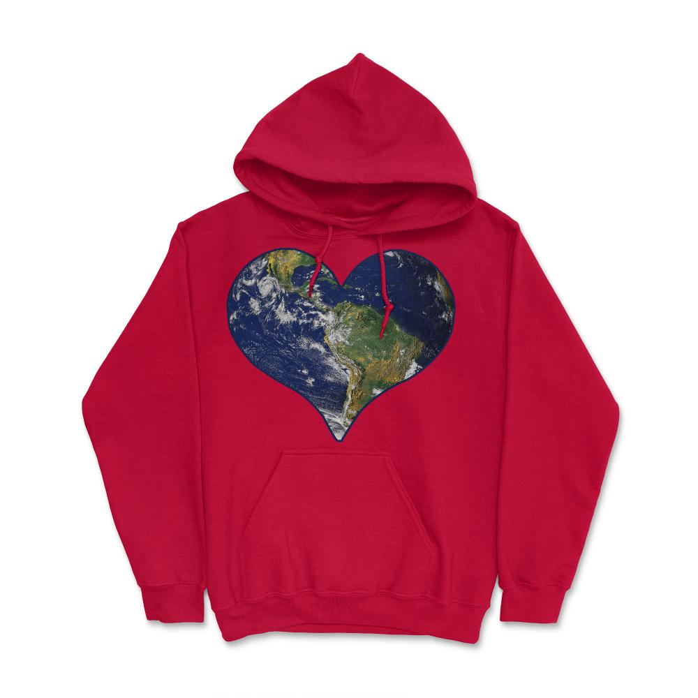 Love Earth Heart Earth Day - Hoodie - Red