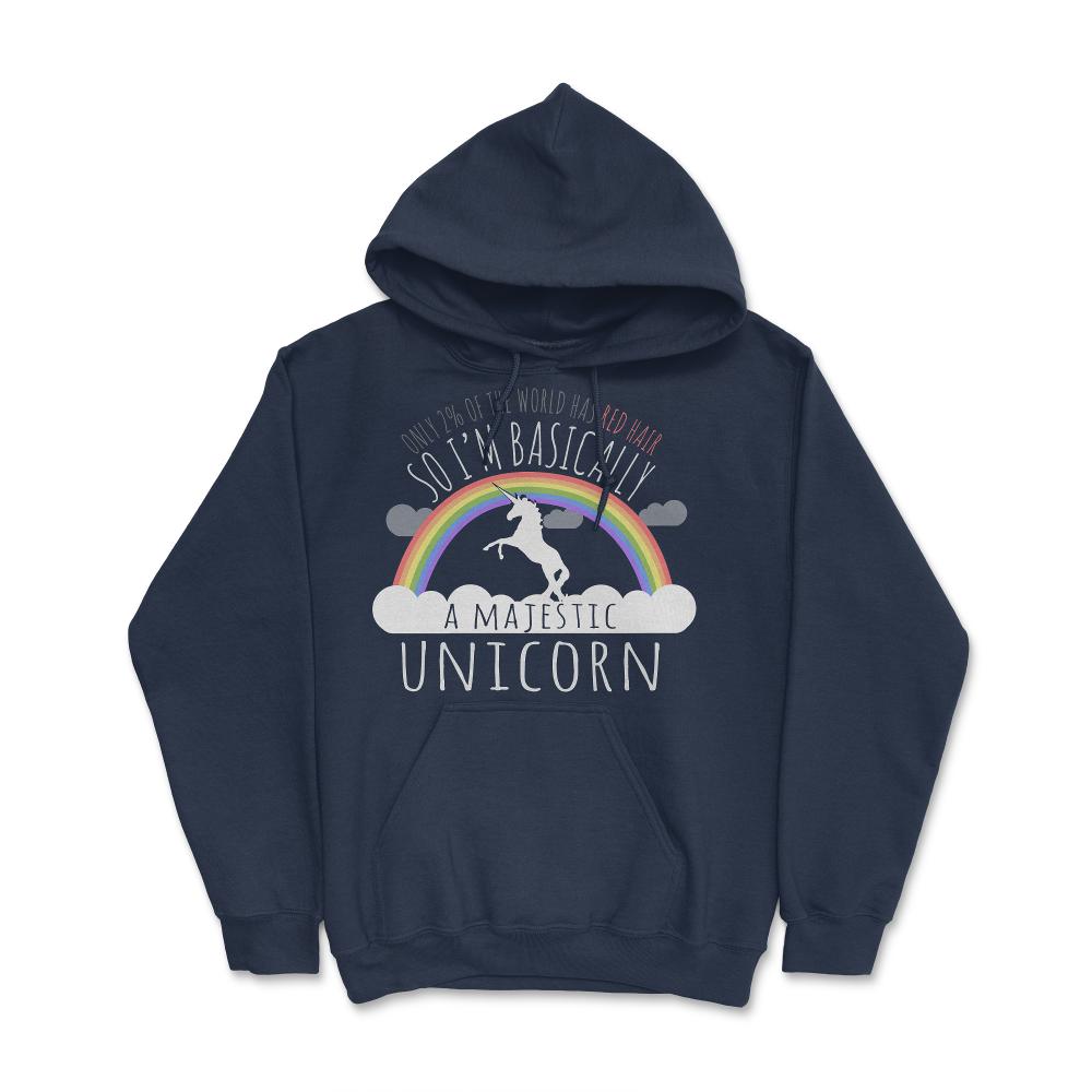 Red Hair Majestic Unicorn Funny Redhead - Hoodie - Navy