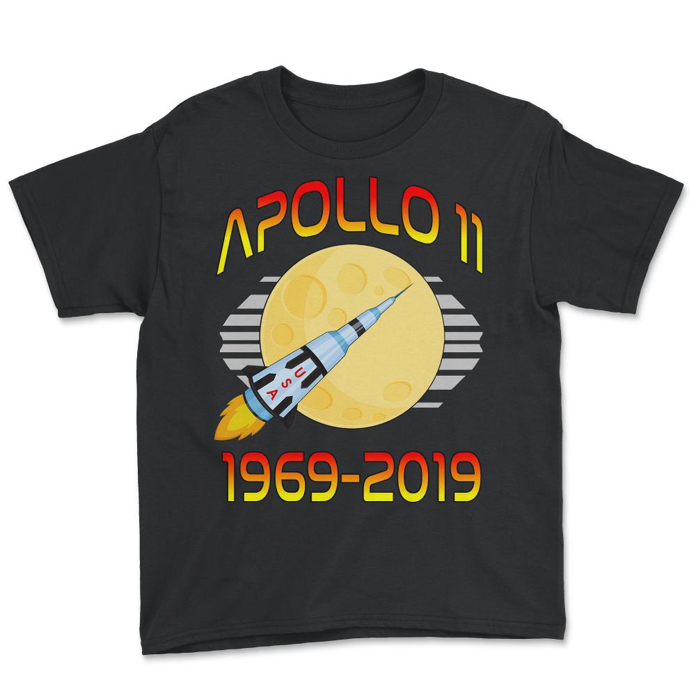 Apollo 11 50th Anniversary Retro Moon Landing - Youth Tee - Black