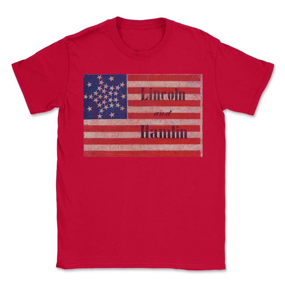 Lincoln Hamlin Retro - Unisex T-Shirt - Red