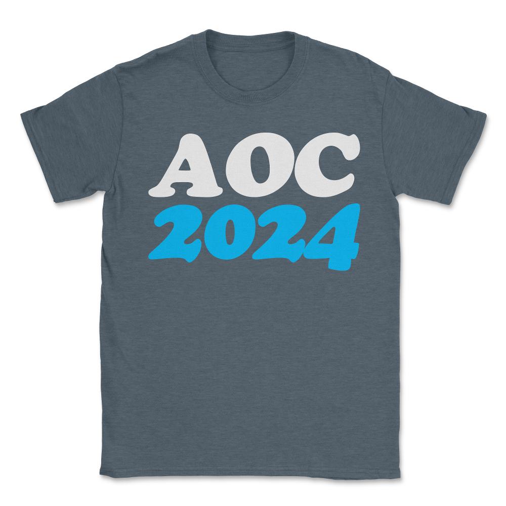 AOC Alexandria Ocasio-Cortez 2024 - Unisex T-Shirt - Dark Grey Heather