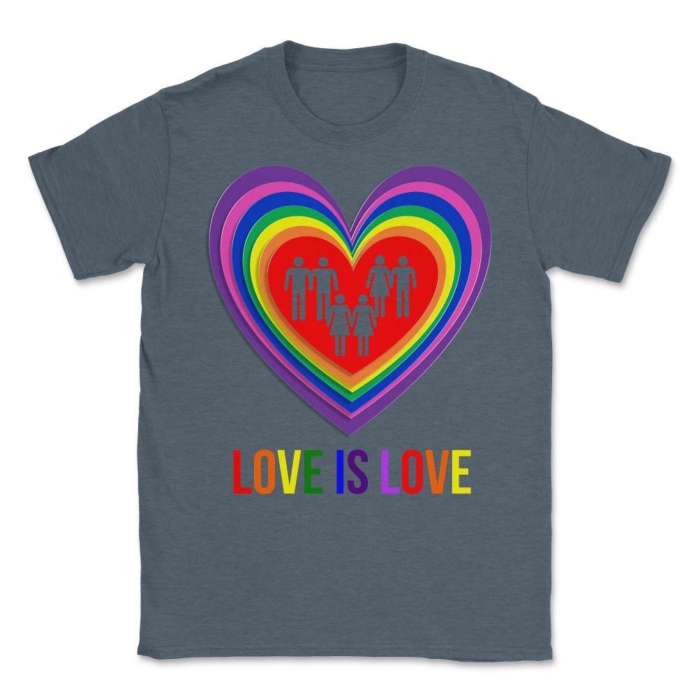 Love Is Love LGBTQ - Unisex T-Shirt - Dark Grey Heather