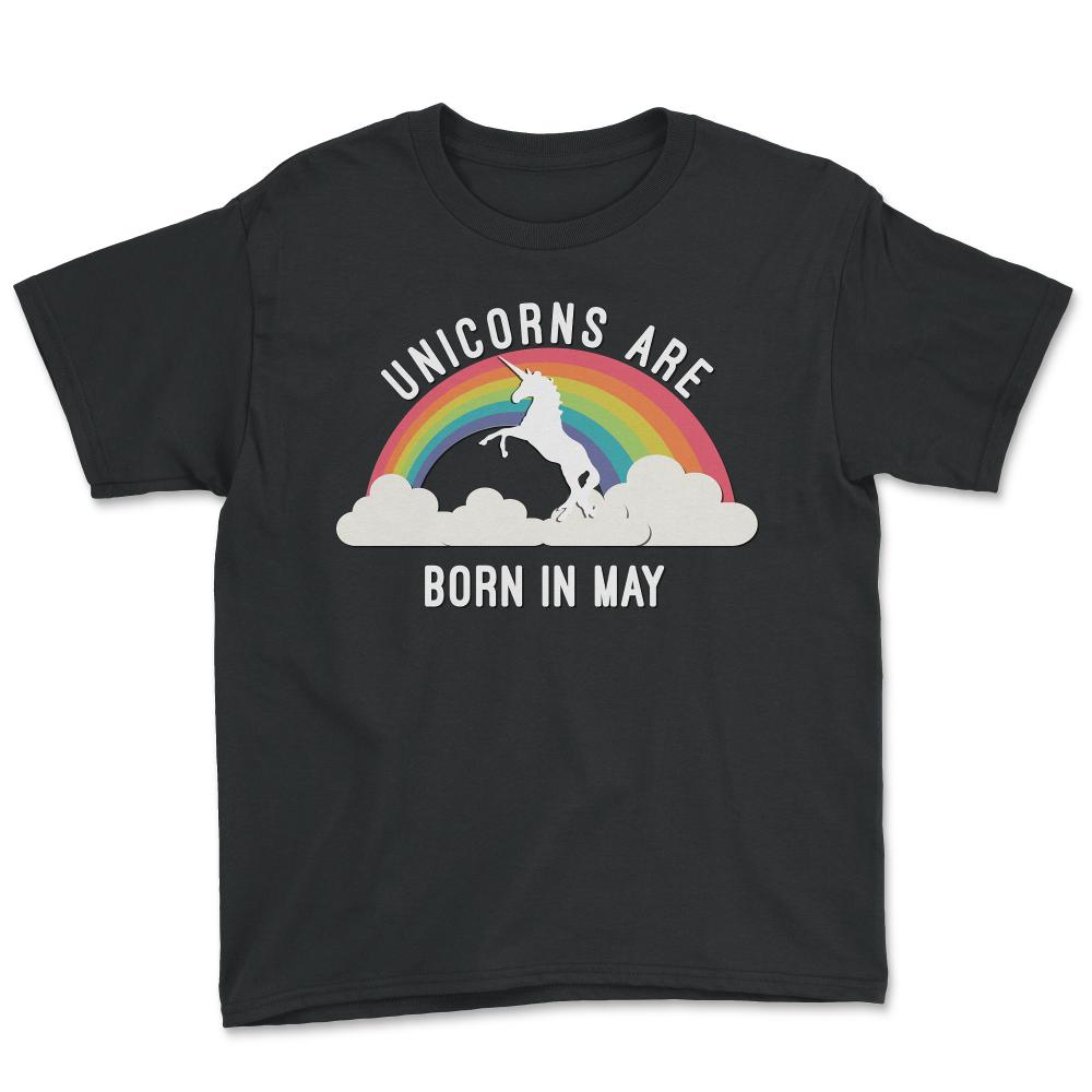 Unicorns Are Born In May - Youth Tee - Black