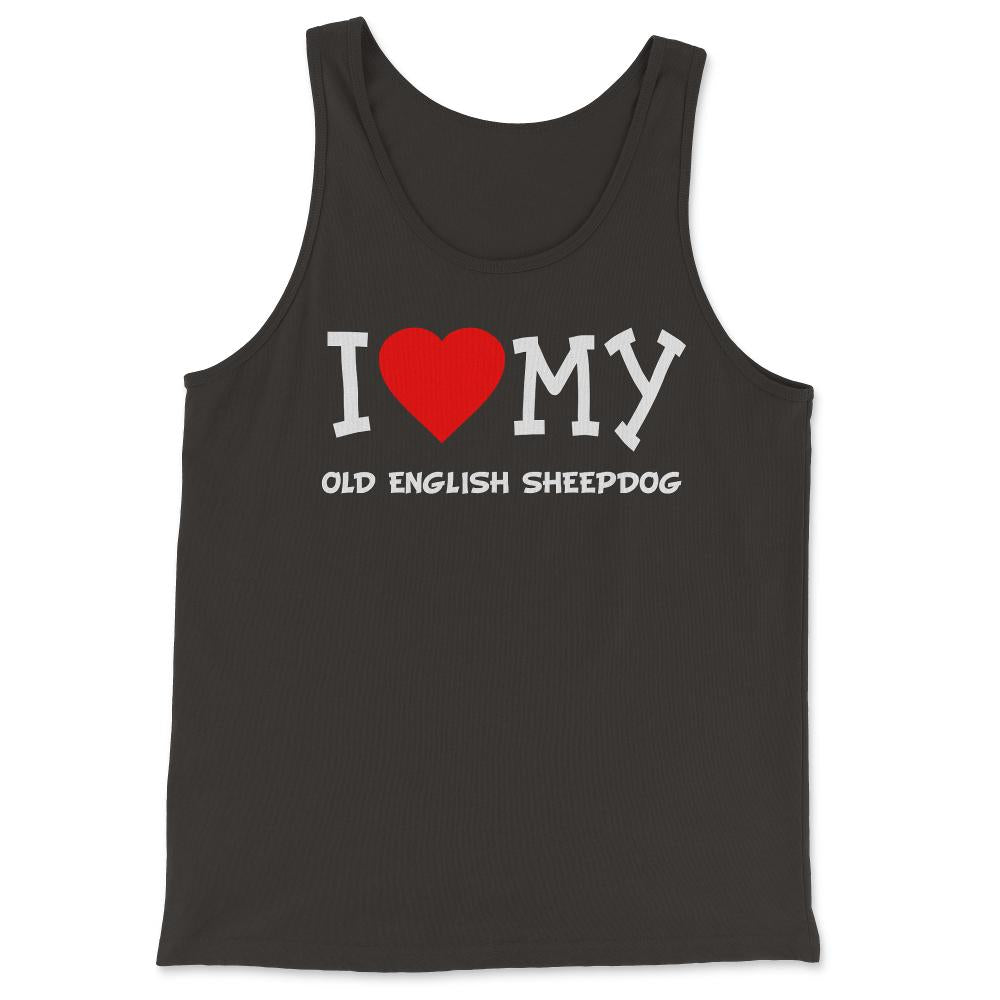 I Love My Old English Sheepdog Dog Breed - Tank Top - Black