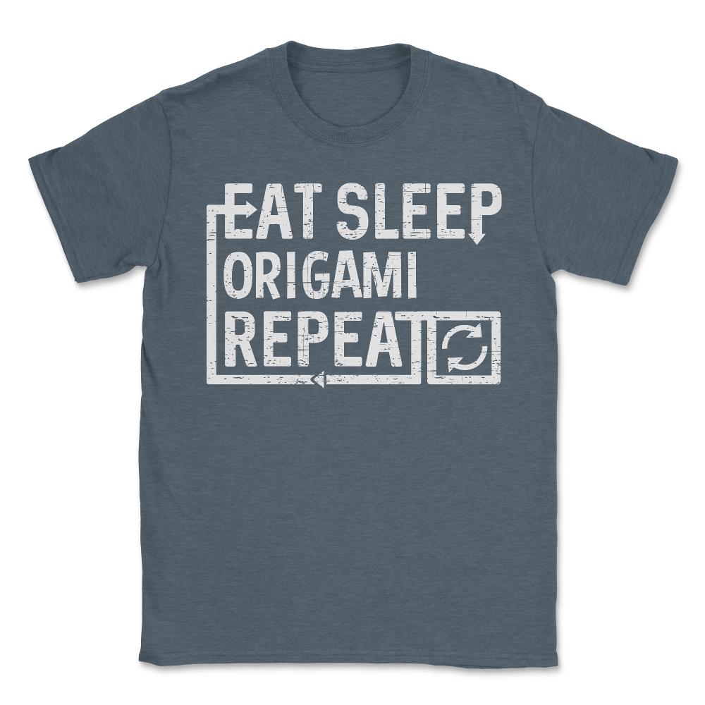 Eat Sleep Origami - Unisex T-Shirt - Dark Grey Heather