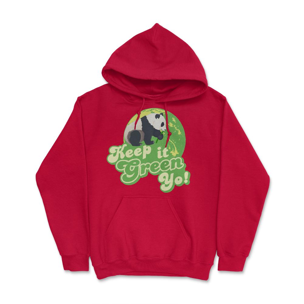 Keep It Green Panda Yo - Hoodie - Red
