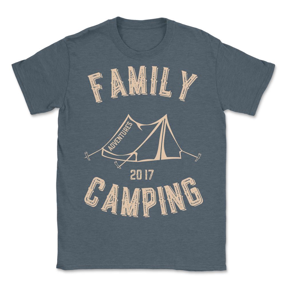 Family Camping Adventures 2017 - Unisex T-Shirt - Dark Grey Heather