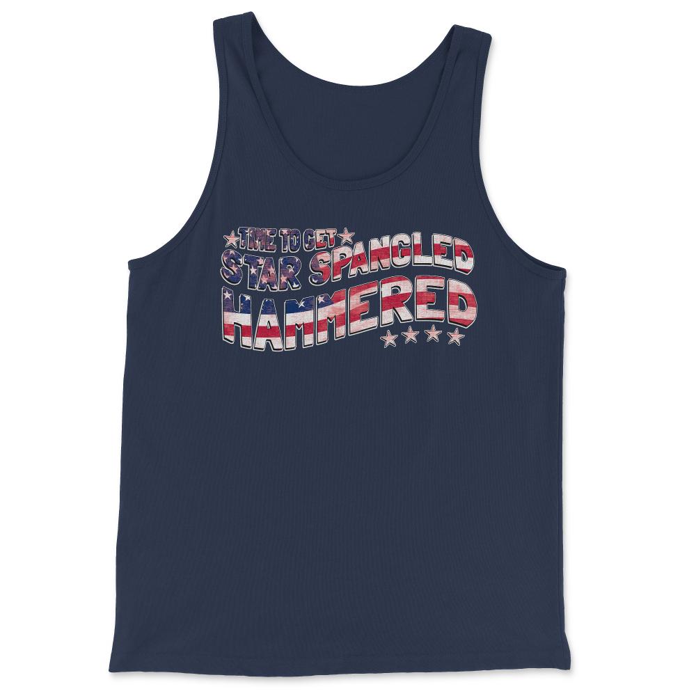 Time to Get Star Spangled Hammered 4th of July - Tank Top - Navy