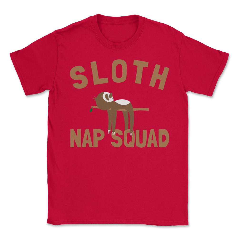 Sloth Nap Squad - Unisex T-Shirt - Red