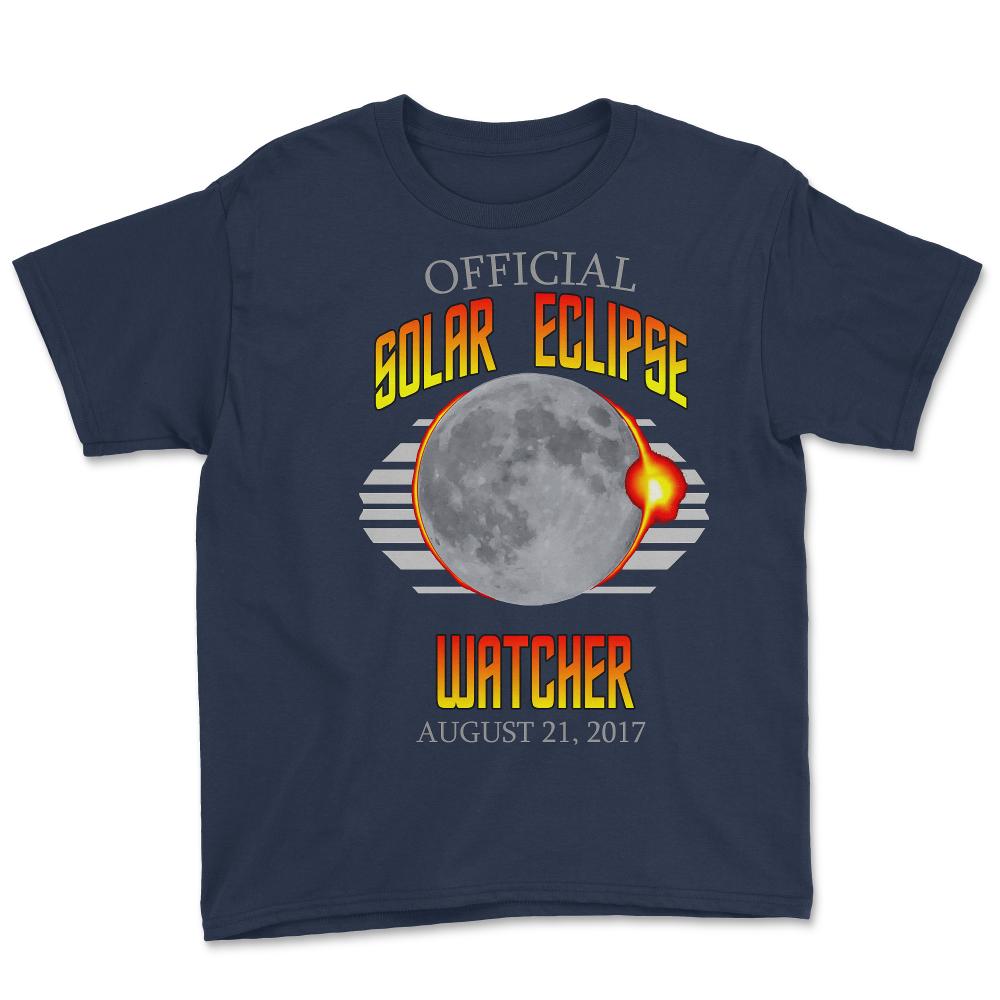 Official Solar Eclipse Watcher - Youth Tee - Navy