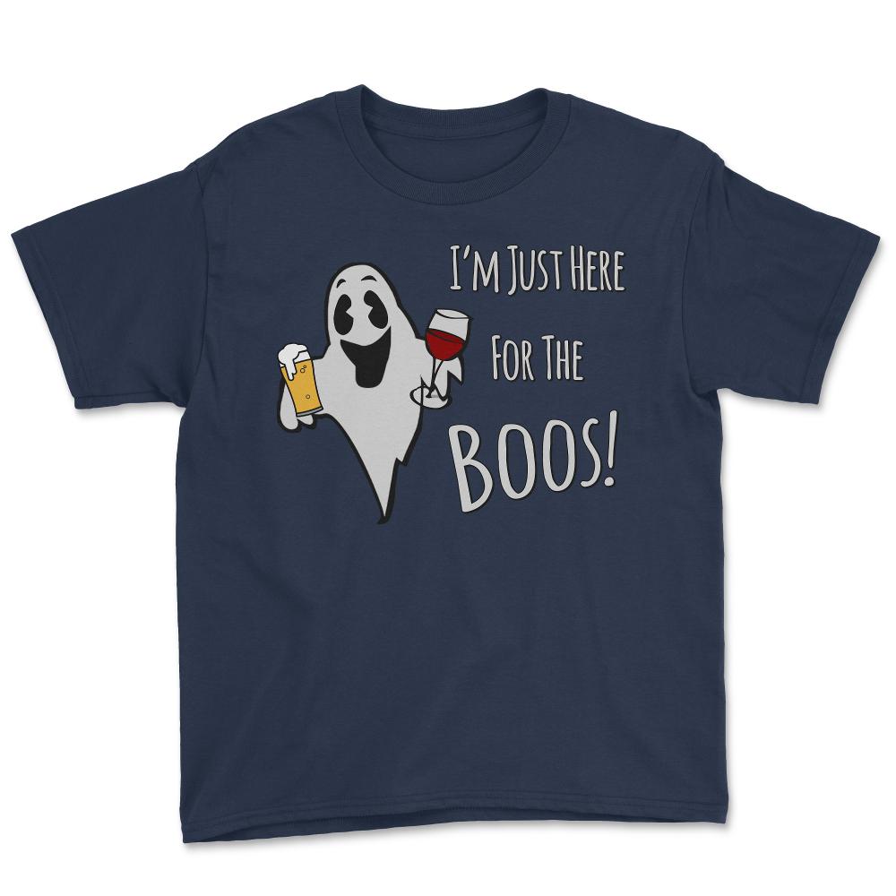 I'm Just Here For the Boos Beer and Wine - Youth Tee - Navy