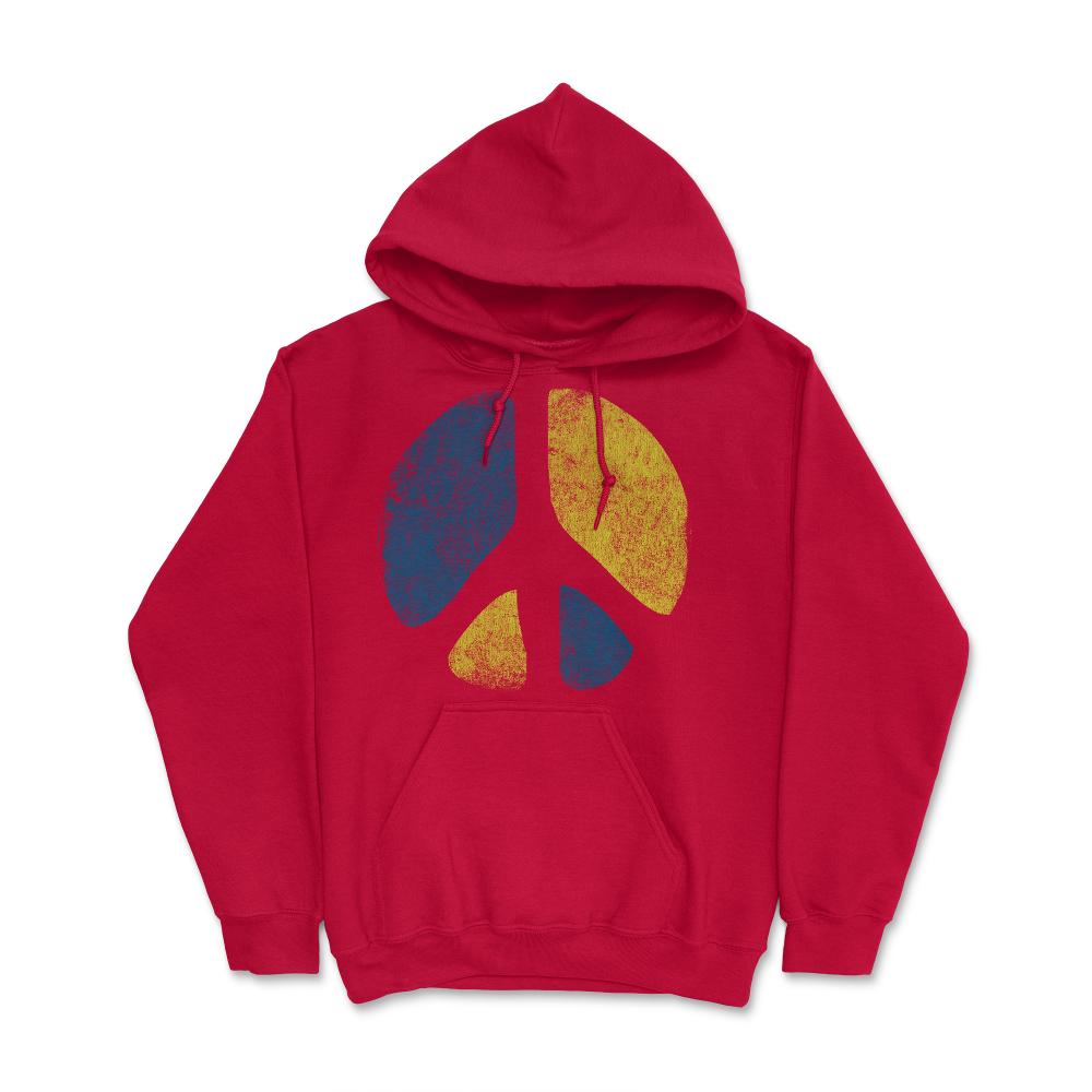 Retro Peace Sign - Hoodie - Red