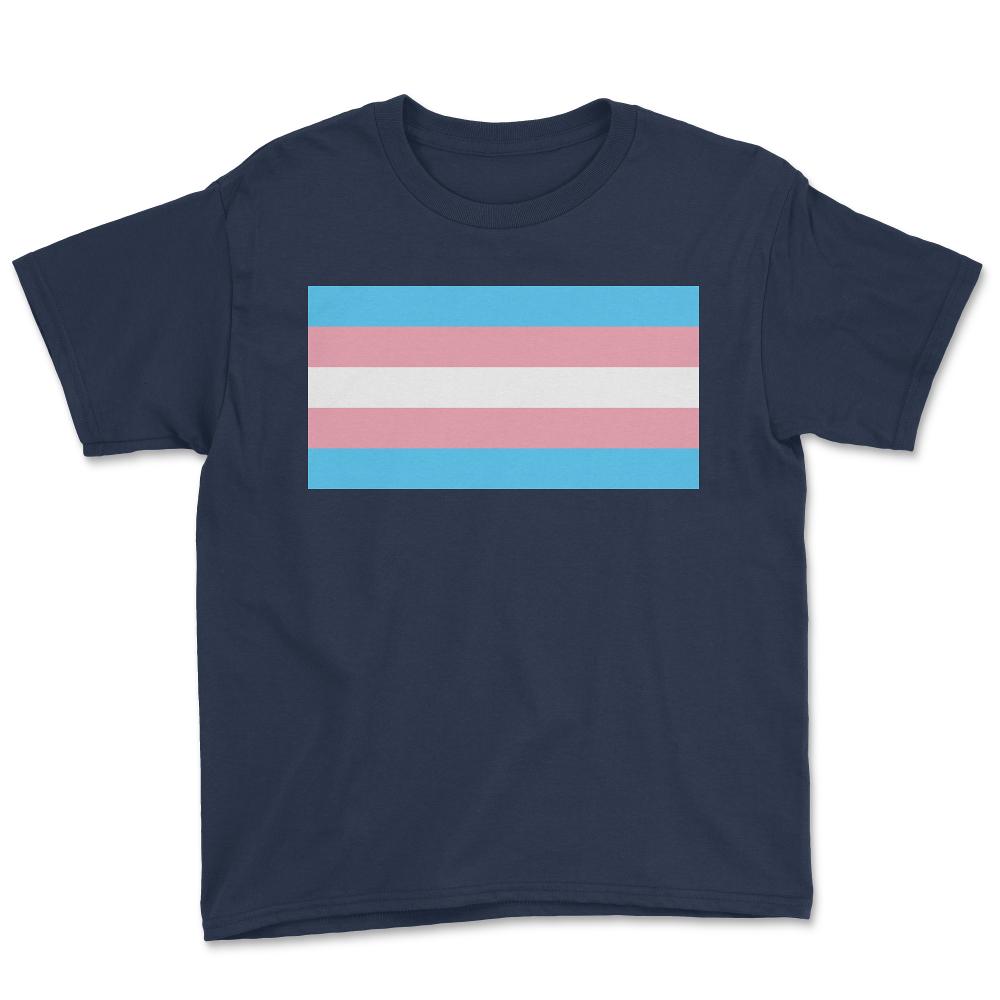 Transgender Pride Flag - Youth Tee - Navy