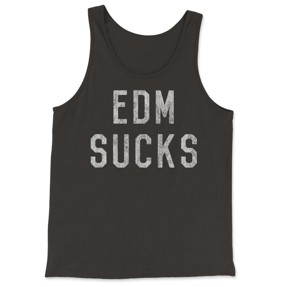 Retro EDM Electronic Dance Music Sucks - Tank Top - Black