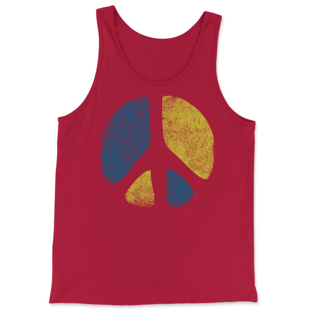 Retro Peace Sign - Tank Top - Red