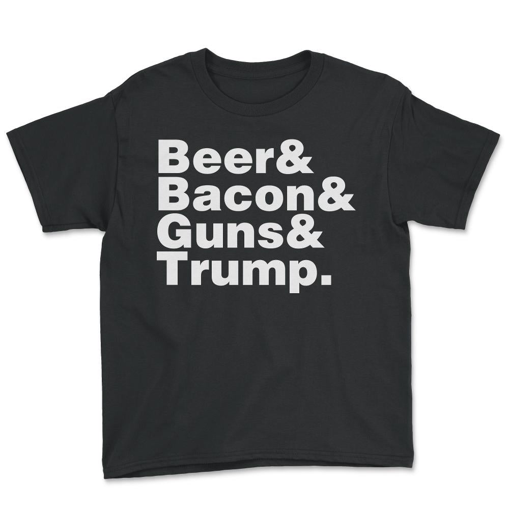 Beer Bacon Guns And Trump - Youth Tee - Black