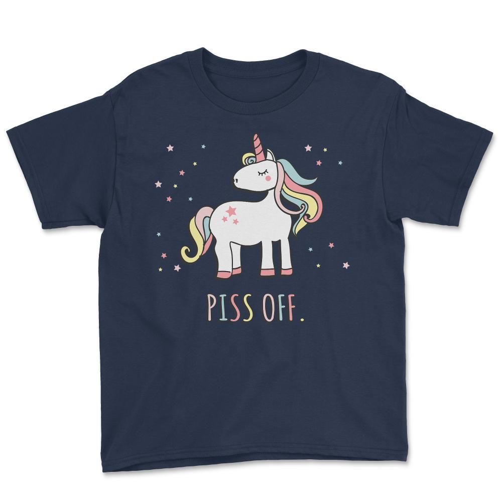 Piss Off Sarcastic Unicorn - Youth Tee - Navy
