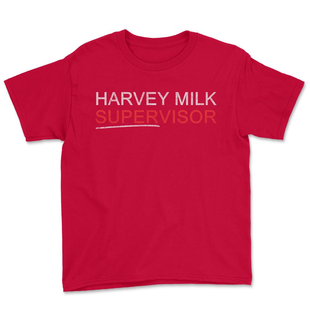 Harvey Milk Supervisor Distressed - Youth Tee - Red