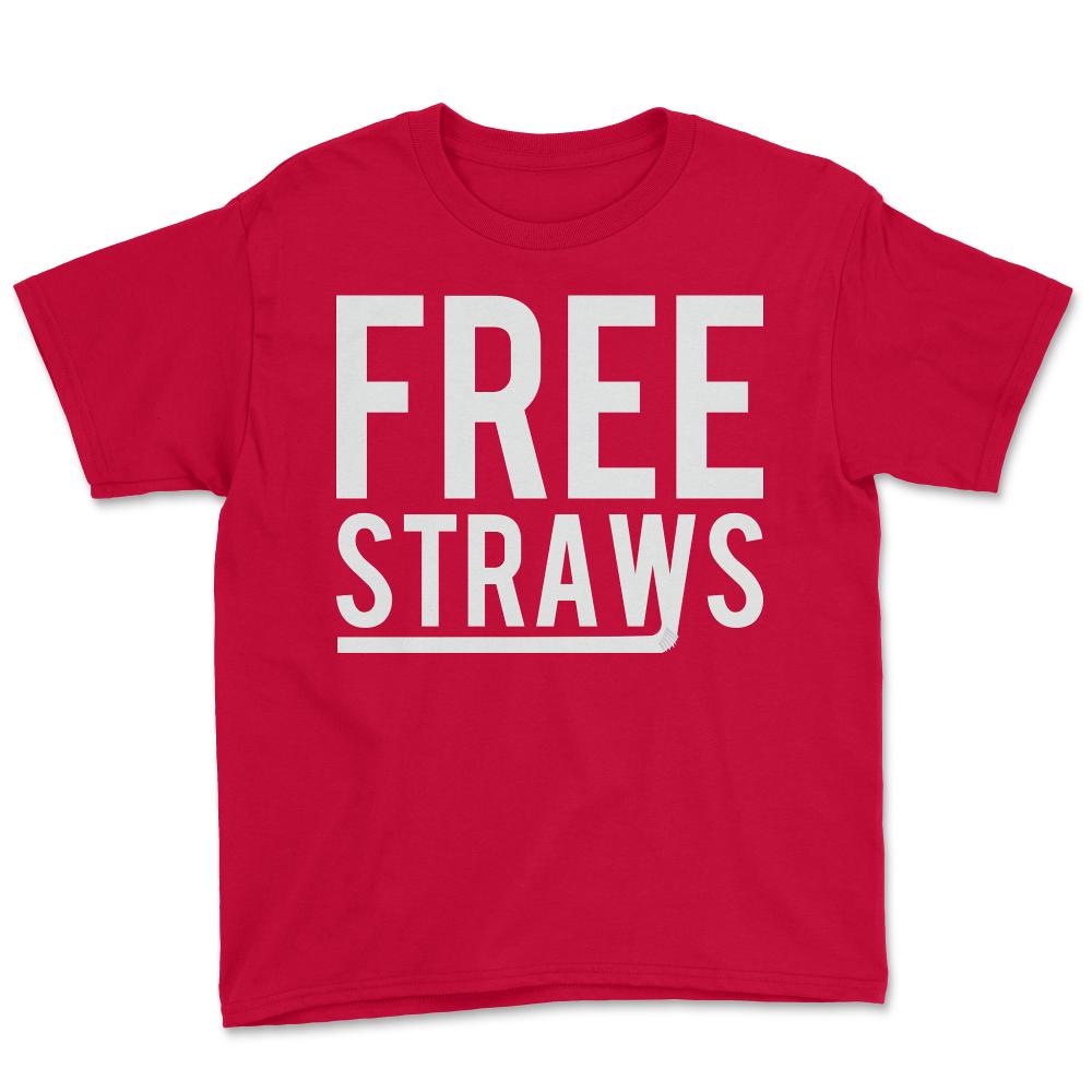 Free Straws Anti-Ban - Youth Tee - Red