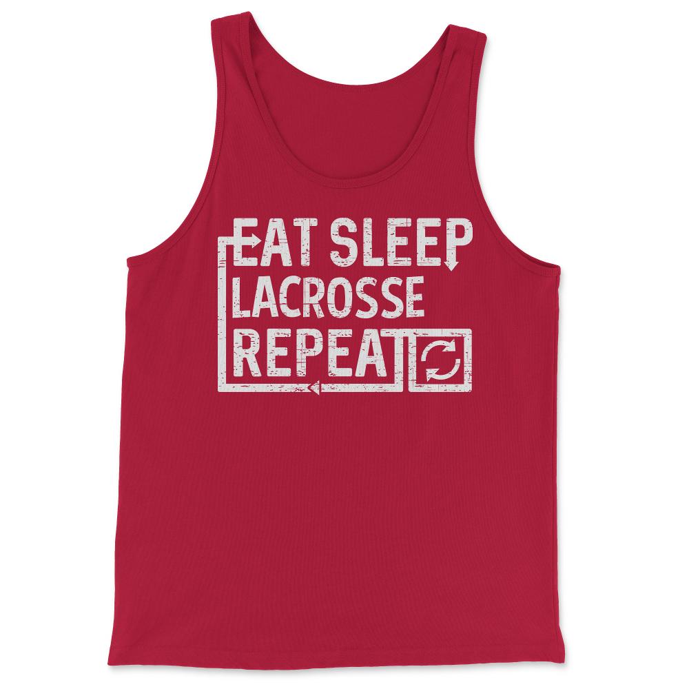Eat Sleep Lacrosse - Tank Top - Red