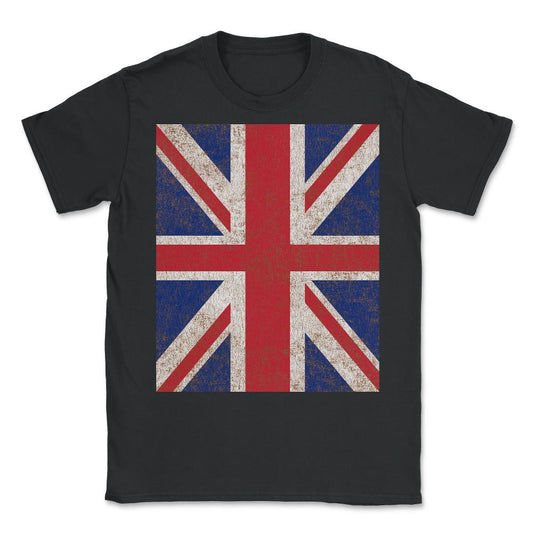 Union Jack Vertical Retro - Unisex T-Shirt - Black