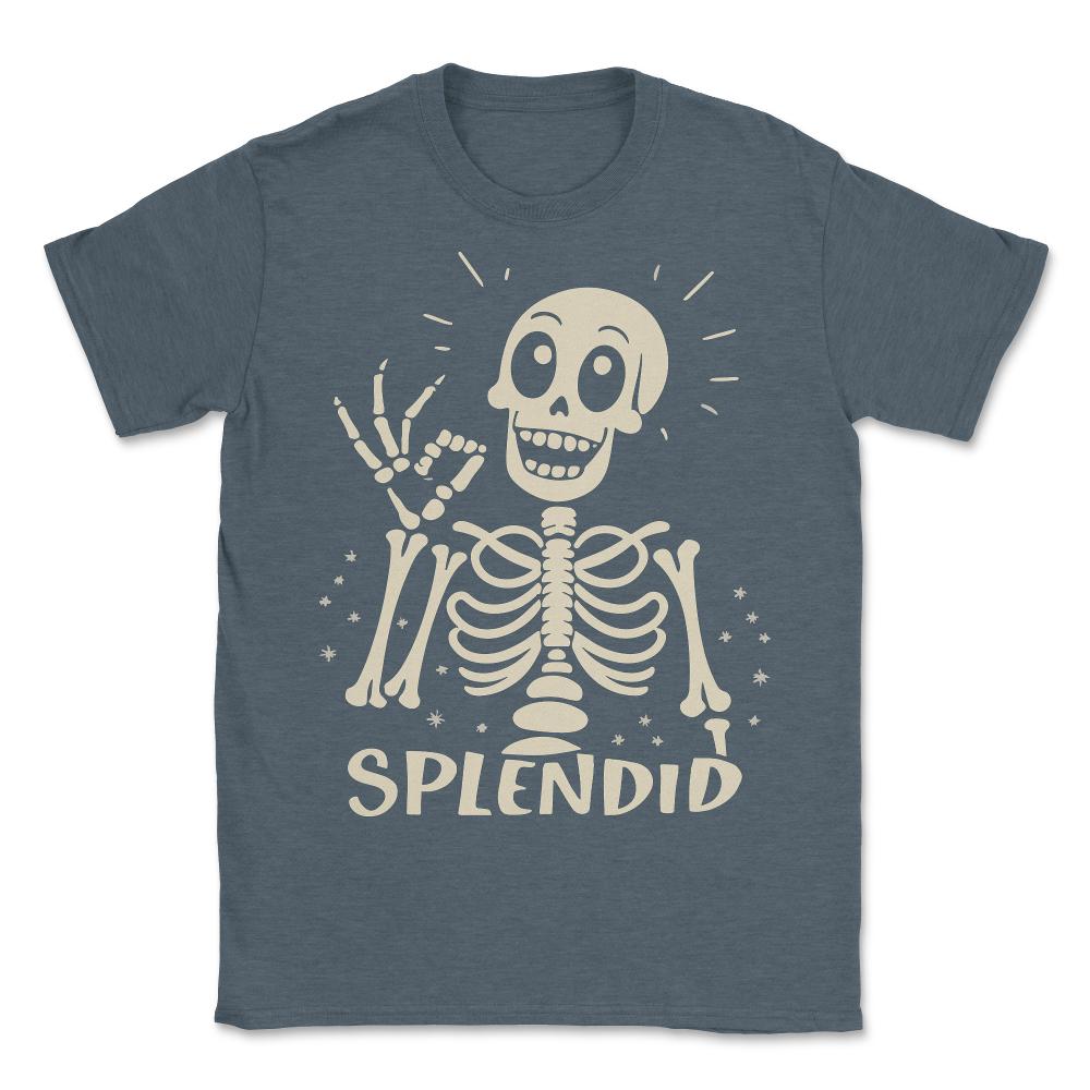 Splendid Skeleton Funny Halloween - Unisex T-Shirt - Dark Grey Heather