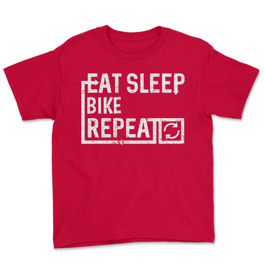 Eat Sleep Bike - Youth Tee - Red