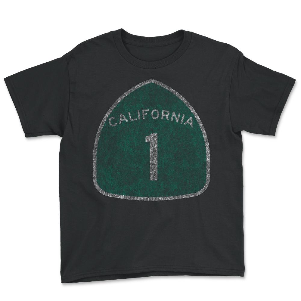 California 1 Pacific Coast Highway - Youth Tee - Black