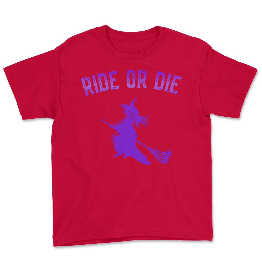 Ride or Die Witch - Youth Tee - Red