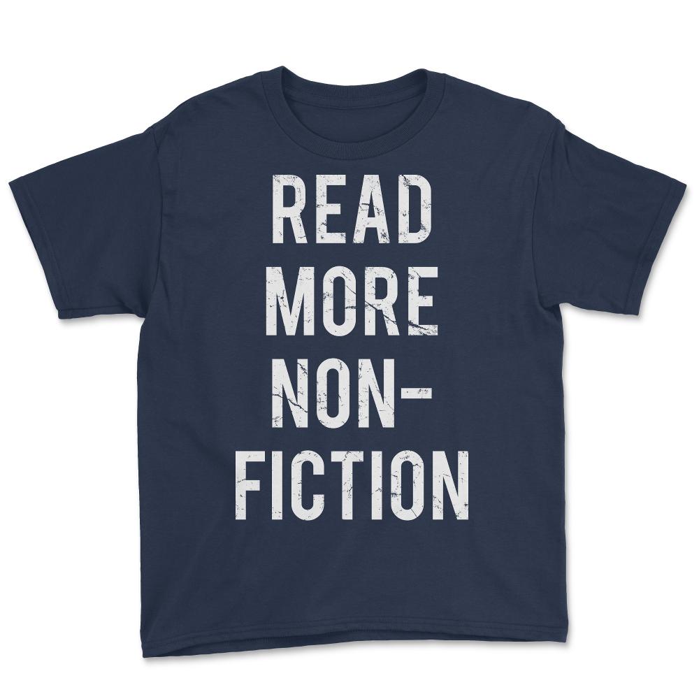 Retro Read More Non-Fiction Books - Youth Tee - Navy