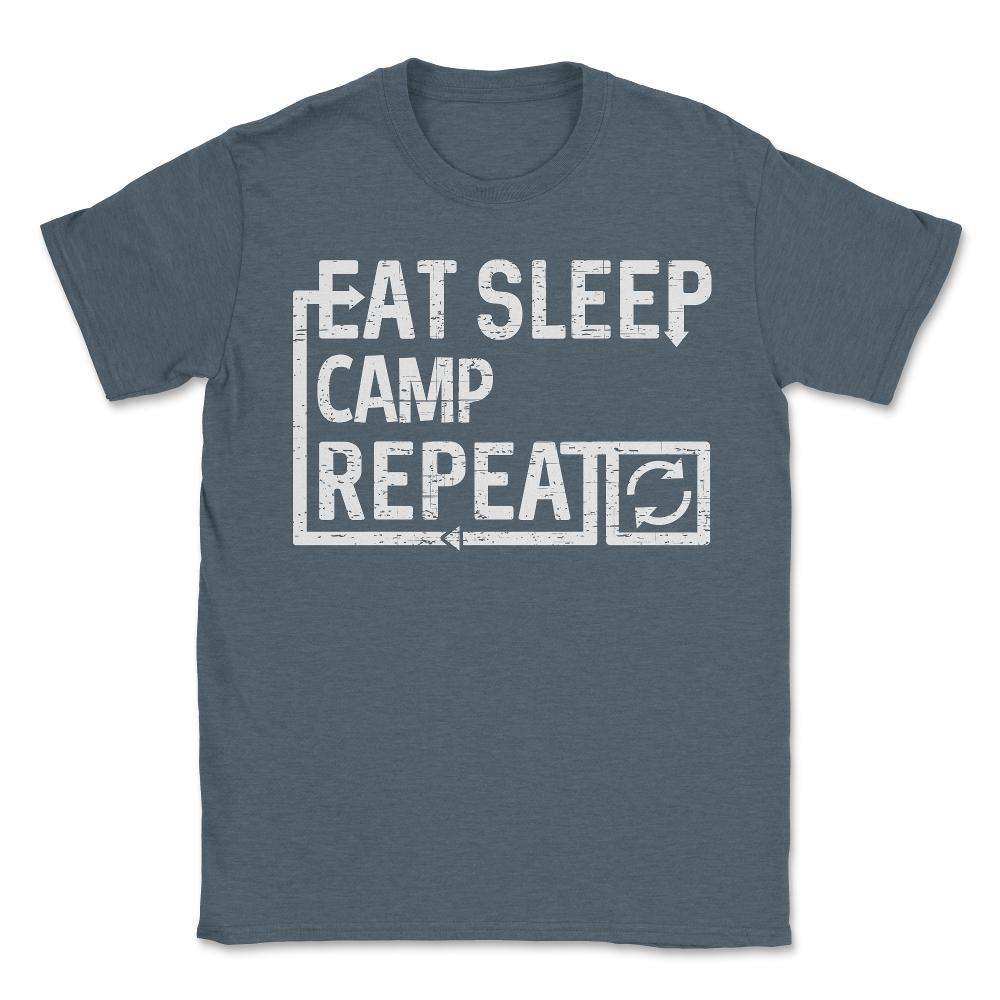 Eat Sleep Camp - Unisex T-Shirt - Dark Grey Heather