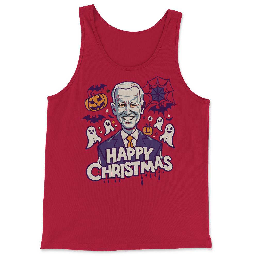 Happy Christmas Joe Biden Funny Halloween - Tank Top - Red