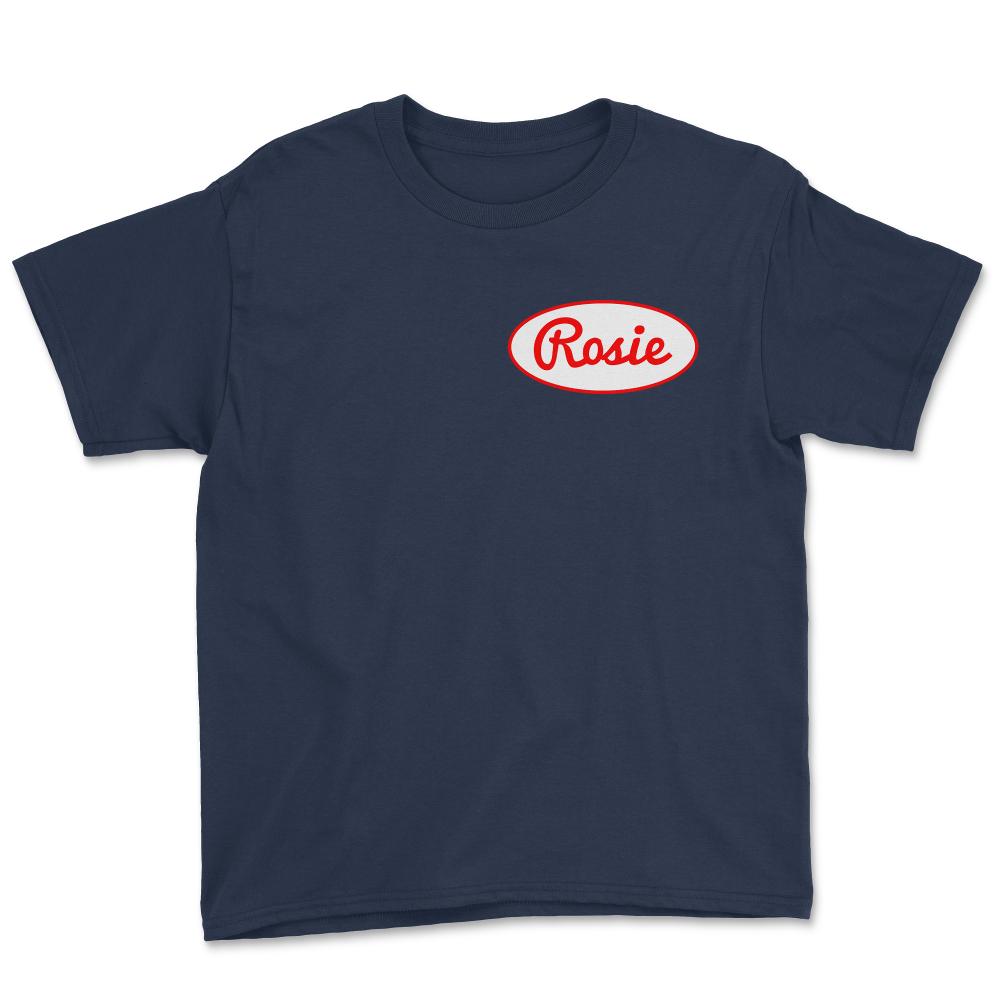 Rosie The Riveter Costume Front - Youth Tee - Navy
