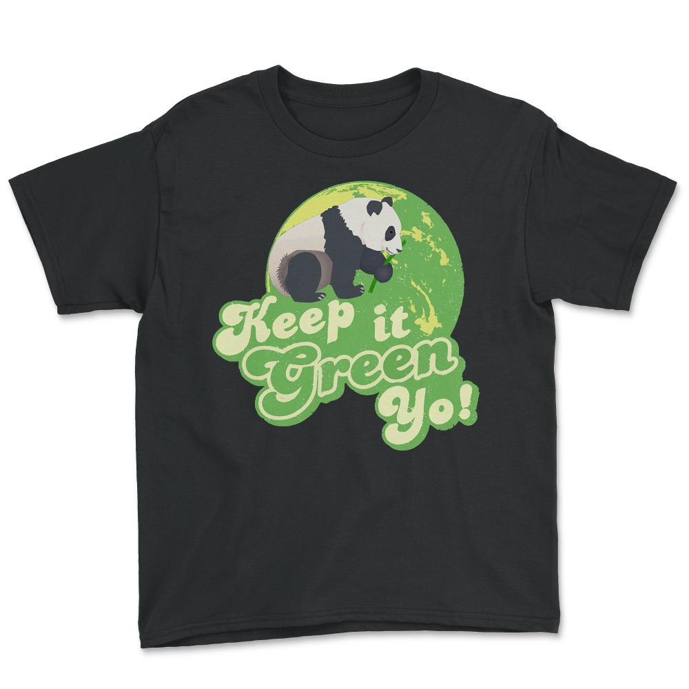 Keep It Green Panda Yo - Youth Tee - Black