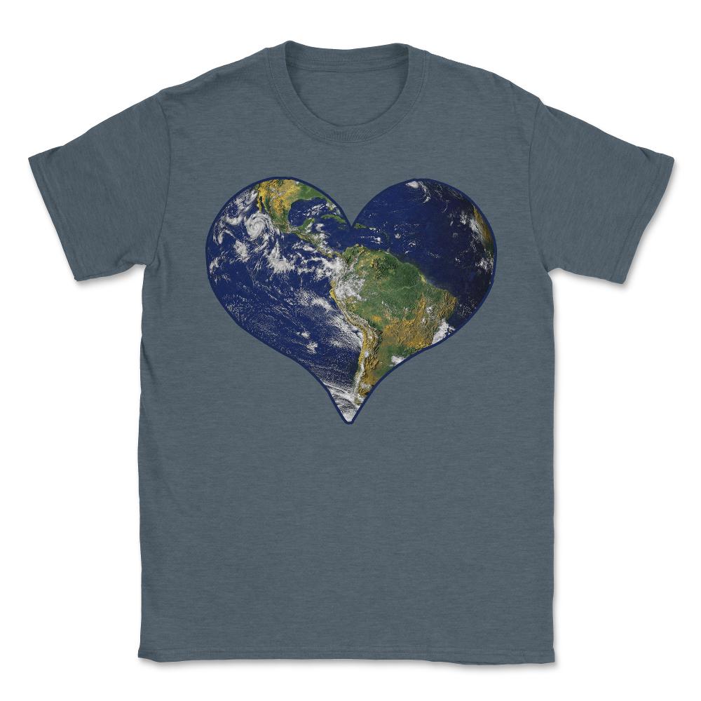 Love Earth Heart Earth Day - Unisex T-Shirt - Dark Grey Heather