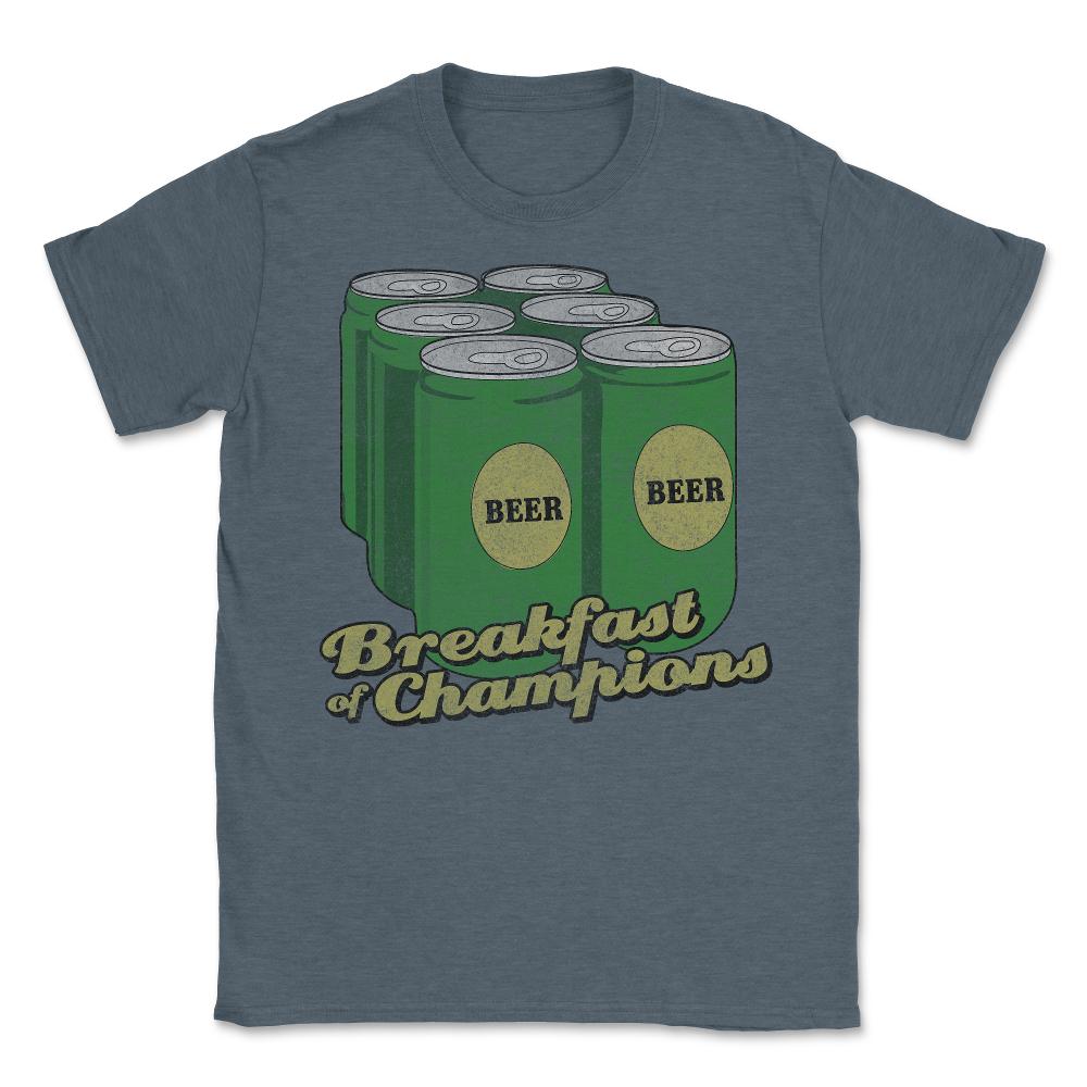 Beer Breakfast of Champions Retro - Unisex T-Shirt - Dark Grey Heather