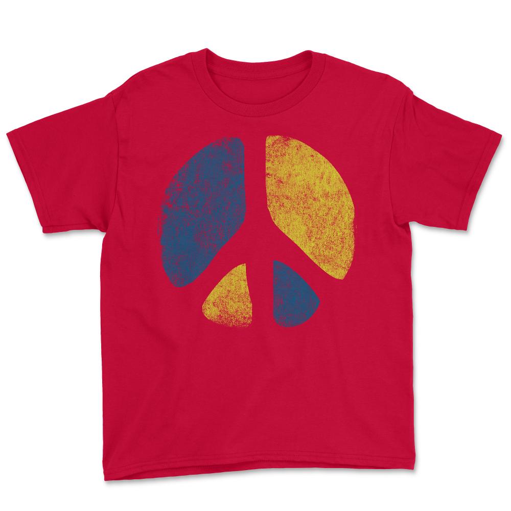 Retro Peace Sign - Youth Tee - Red