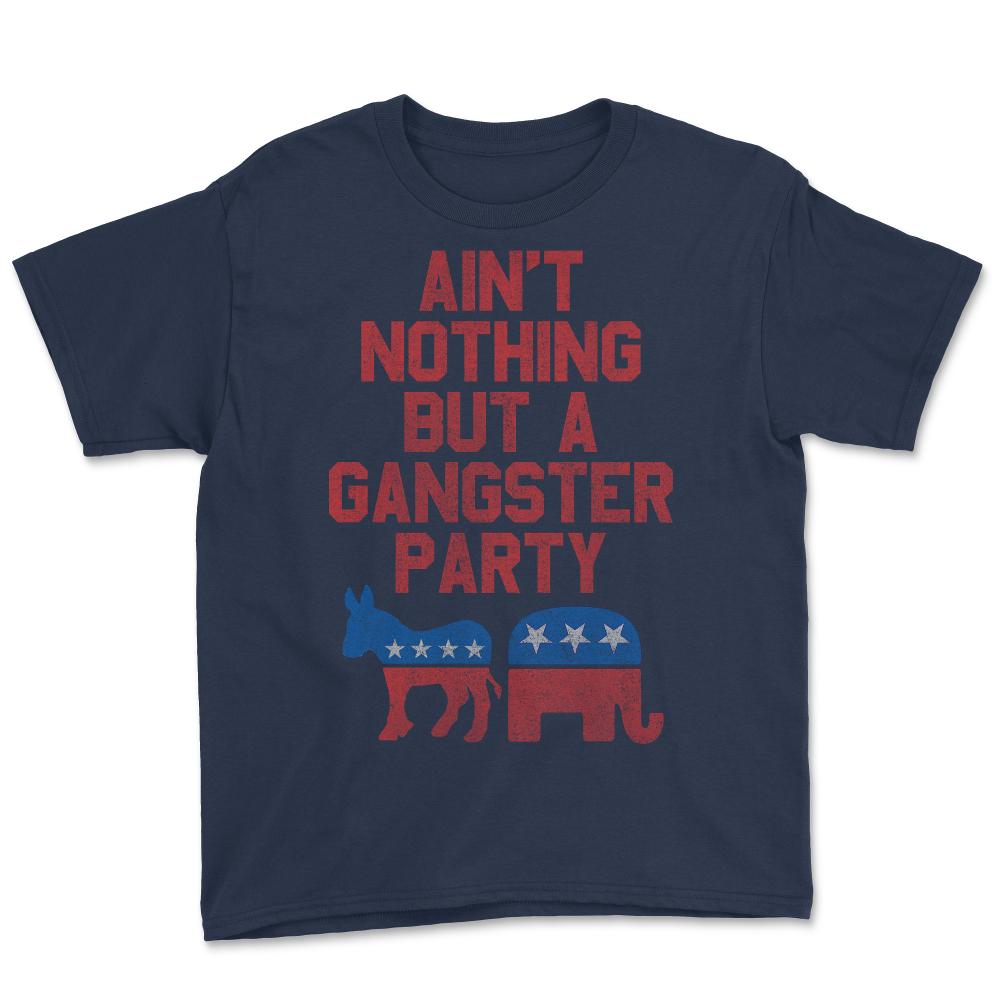 Gangsta Party Retro Independent Libertarian - Youth Tee - Navy