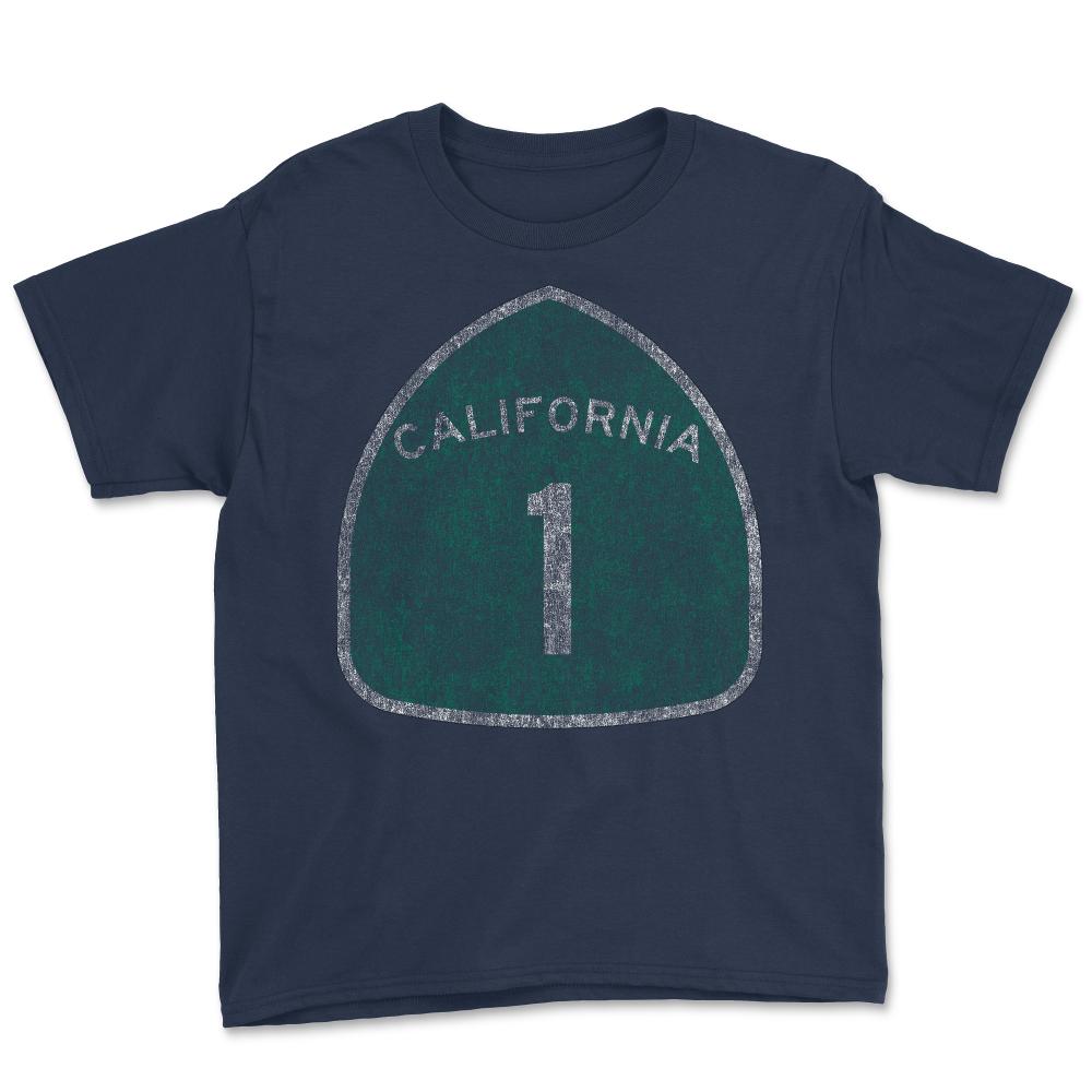 California 1 Pacific Coast Highway - Youth Tee - Navy