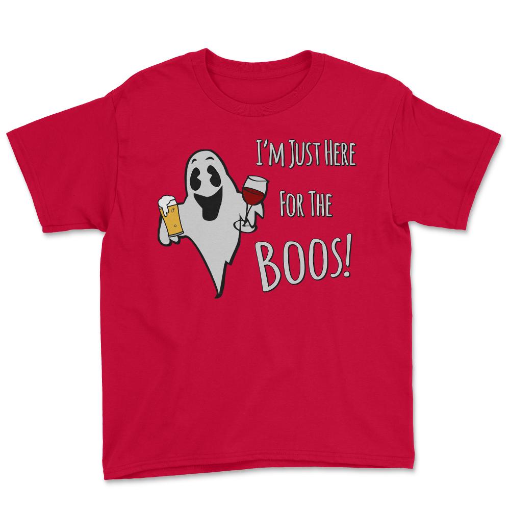 I'm Just Here For the Boos Beer and Wine - Youth Tee - Red