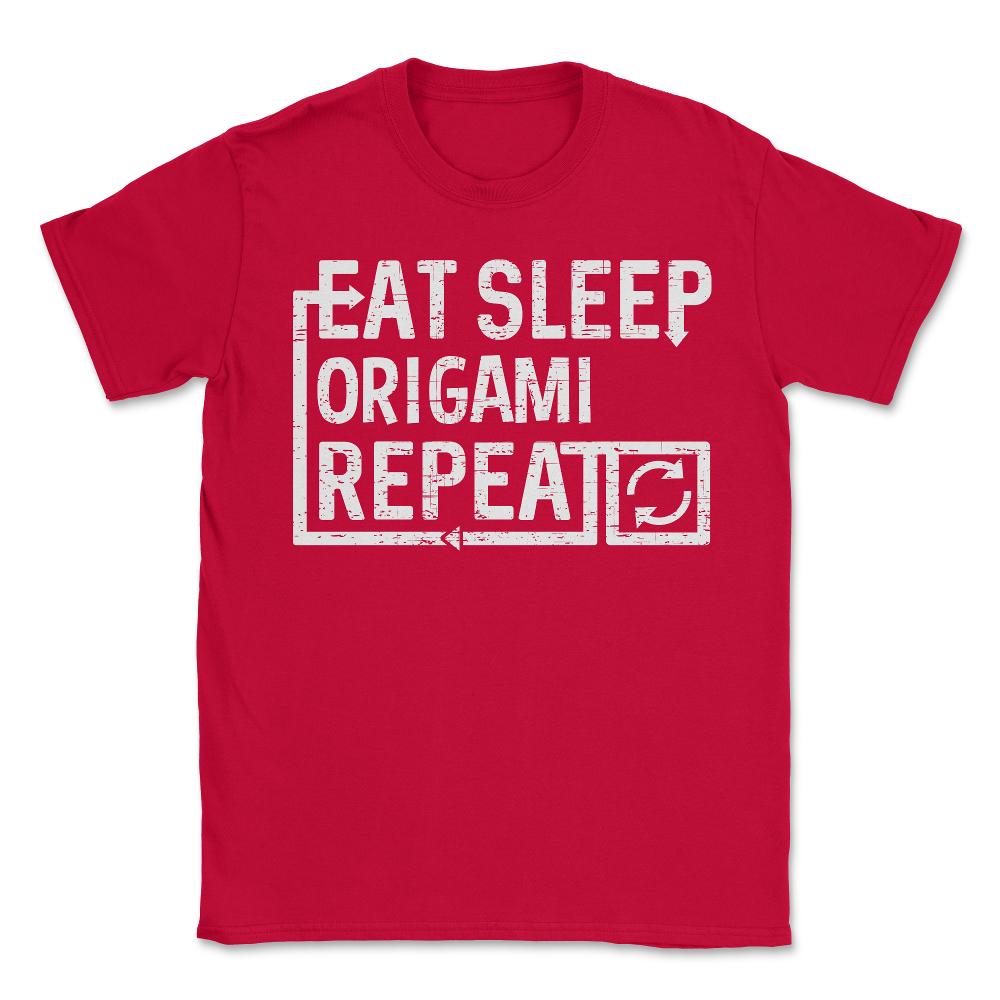 Eat Sleep Origami - Unisex T-Shirt - Red