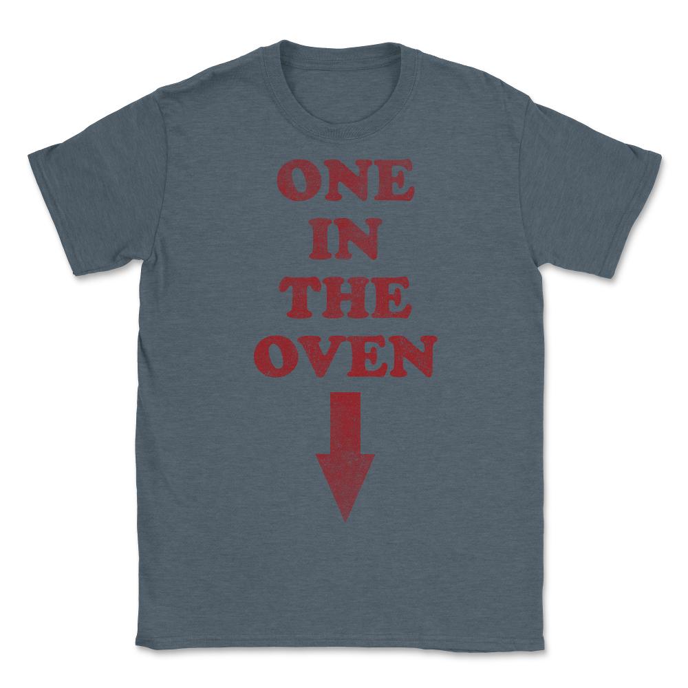 One In The Oven Expecting Pregnant - Unisex T-Shirt - Dark Grey Heather