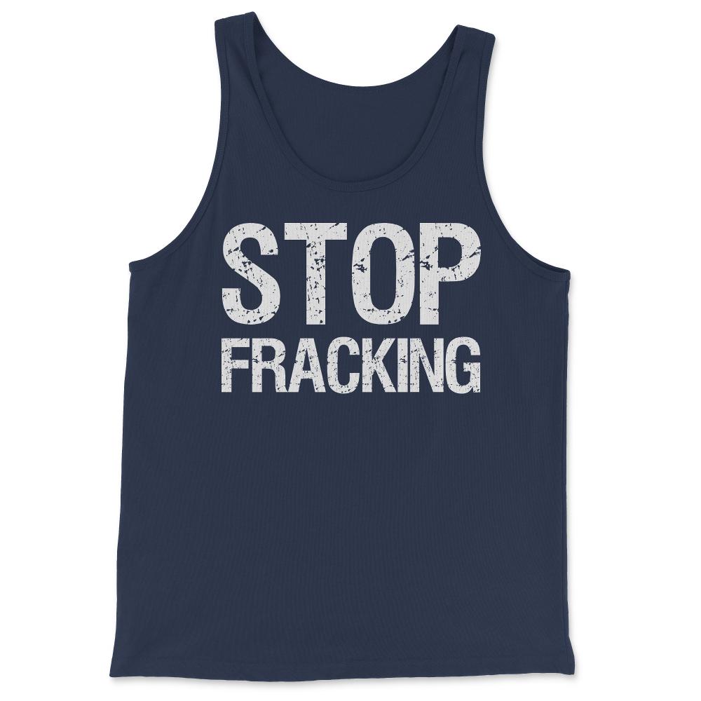 Stop Fracking - Tank Top - Navy