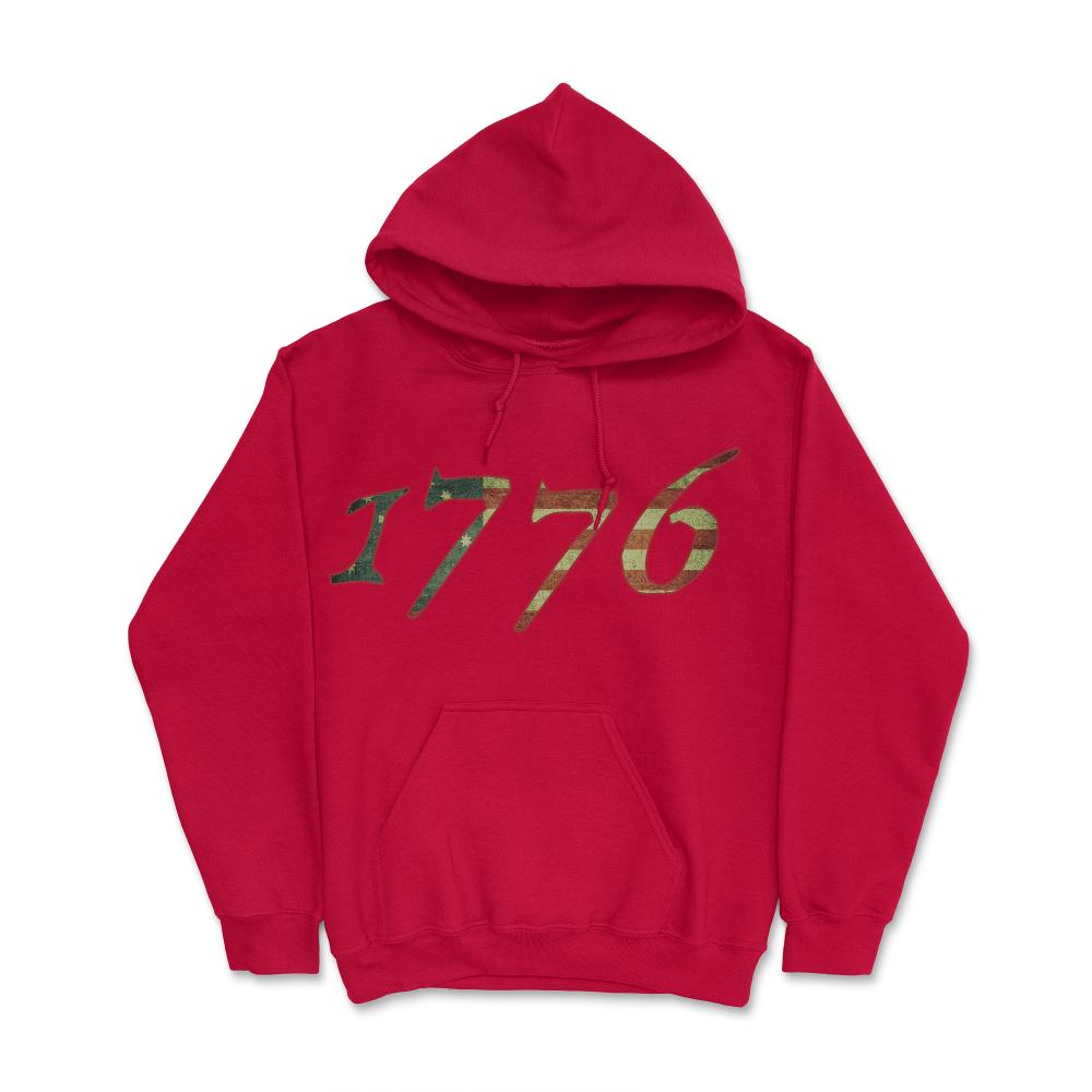 1776 Declaration of Independence US Flag - Hoodie - Red