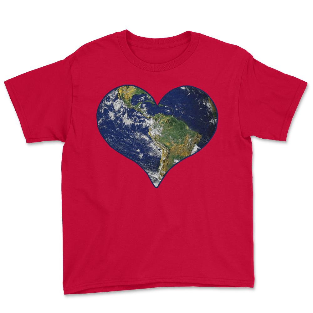 Love Earth Heart Earth Day - Youth Tee - Red