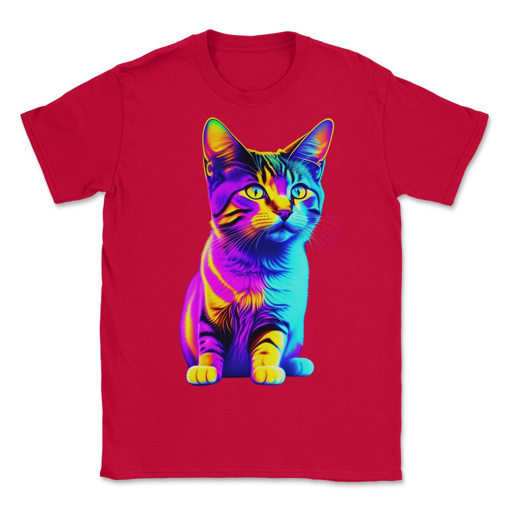 Colorful Rainbow Kitten - Unisex T-Shirt - Red