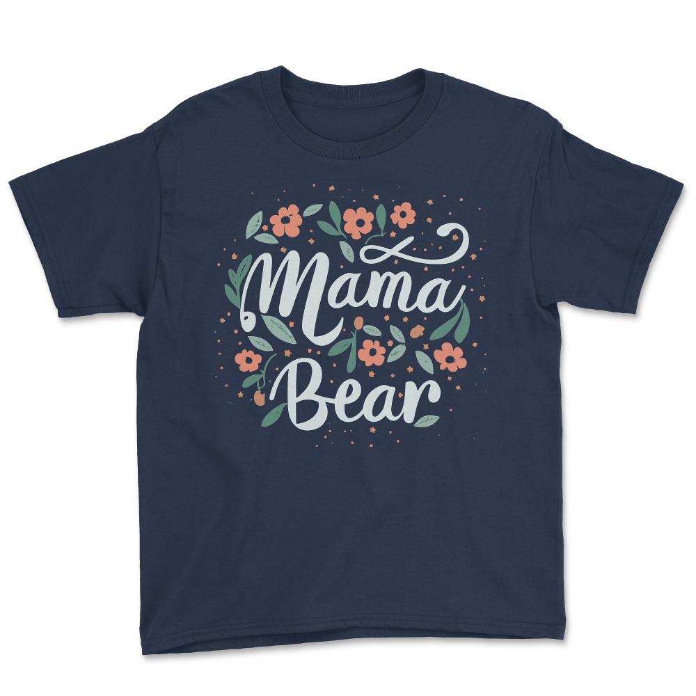 Mama Bear Floral - Youth Tee - Navy