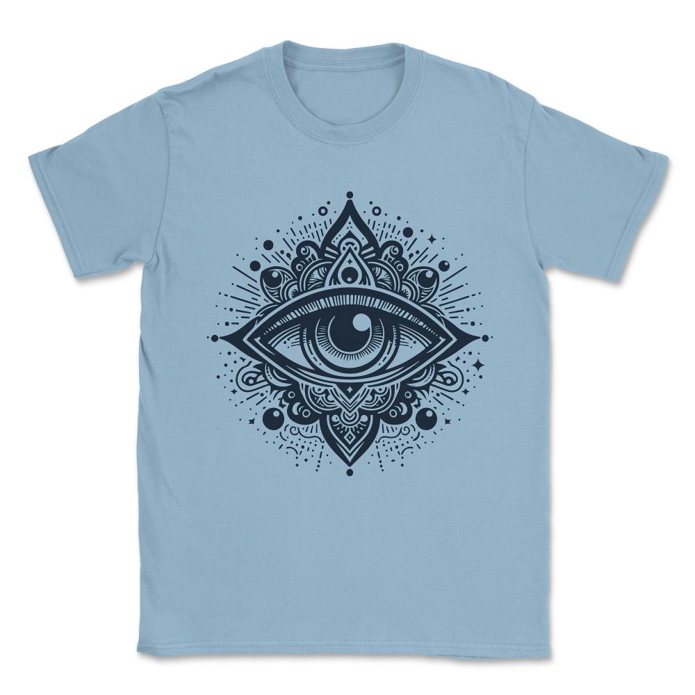 Mystical Third Eye Spiritual Unisex T-Shirt - Light Blue