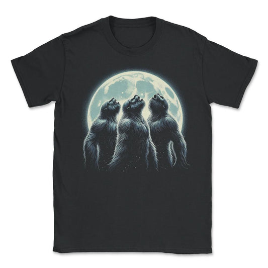 Three Sasquatch Howling Moon - Unisex T-Shirt - Black