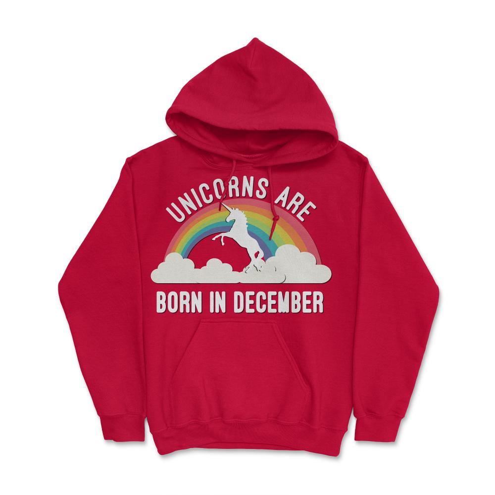 Unicorns Are Born In December - Hoodie - Red